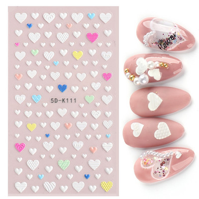 1 leht valged lilled pitsist küünekleebised 5D kleebised reljeefsed lillelised küünte kujundused liugur Jaapani kaunistus maniküür TR5D-K-2