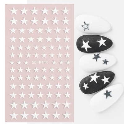 1 leht valged lilled pitsist küünekleebised 5D kleebised reljeefsed lillelised küünte kujundused liugur Jaapani kaunistus maniküür TR5D-K-2