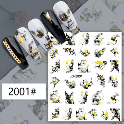 Fekete fehér betűkkel körömdíszítő matrica absztrakt arccímke csúszkák körömdíszítéshez barkácsolás Word Design UV gél varázslatok