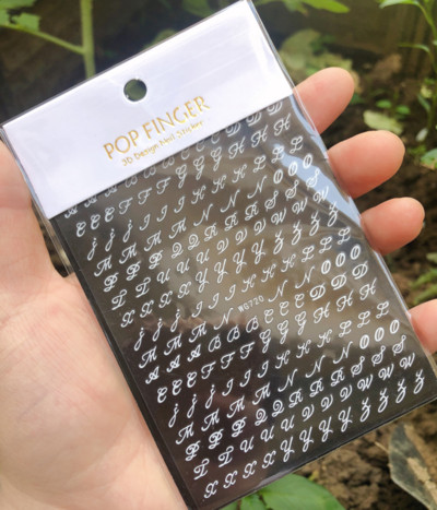 Fekete fehér betűkkel körömdíszítő matrica absztrakt arccímke csúszkák körömdíszítéshez barkácsolás Word Design UV gél varázslatok