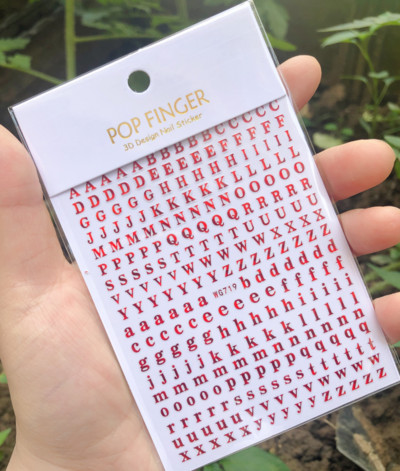 Fekete fehér betűkkel körömdíszítő matrica absztrakt arccímke csúszkák körömdíszítéshez barkácsolás Word Design UV gél varázslatok