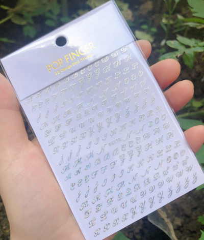 Fekete fehér betűkkel körömdíszítő matrica absztrakt arccímke csúszkák körömdíszítéshez barkácsolás Word Design UV gél varázslatok