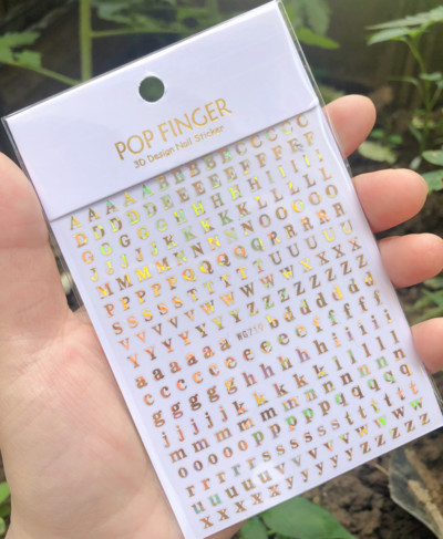 Fekete fehér betűkkel körömdíszítő matrica absztrakt arccímke csúszkák körömdíszítéshez barkácsolás Word Design UV gél varázslatok