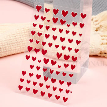 3D стикери за нокти Red Big Heart Love Valentine Sweet Cartoon Couple Letter Self Adhesive Wrap Slider Decorations за маникюр SLF739