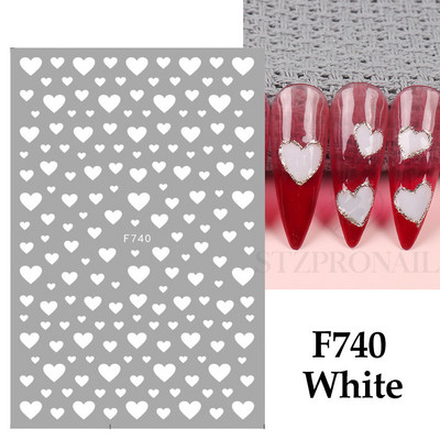 Autocolante 3D pentru unghii Roșu Inimă mare Dragoste Valentine Sweet Cartoon Cuplu Scrisoare Autoadeziv Wrap Slider Decorații pentru manichiură SLF739