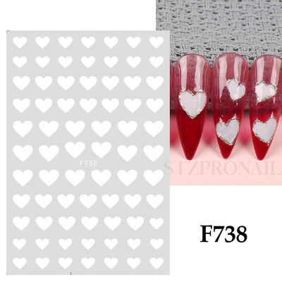 Autocolante 3D pentru unghii Roșu Inimă mare Dragoste Valentine Sweet Cartoon Cuplu Scrisoare Autoadeziv Wrap Slider Decorații pentru manichiură SLF739