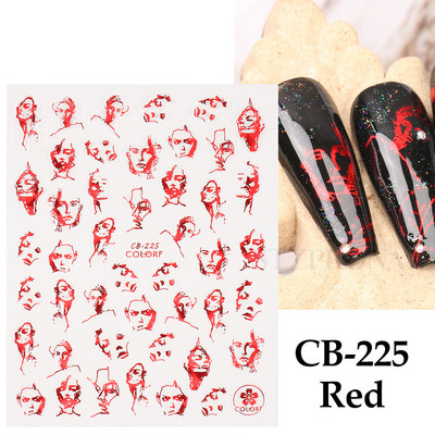 Autocolante 3D pentru unghii Roșu Inimă mare Dragoste Valentine Sweet Cartoon Cuplu Scrisoare Autoadeziv Wrap Slider Decorații pentru manichiură SLF739