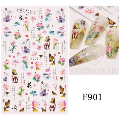 Autocolante 3D pentru unghii Roșu Inimă mare Dragoste Valentine Sweet Cartoon Cuplu Scrisoare Autoadeziv Wrap Slider Decorații pentru manichiură SLF739