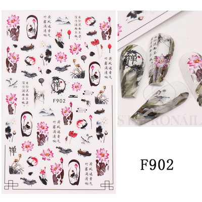 Autocolante 3D pentru unghii Roșu Inimă mare Dragoste Valentine Sweet Cartoon Cuplu Scrisoare Autoadeziv Wrap Slider Decorații pentru manichiură SLF739