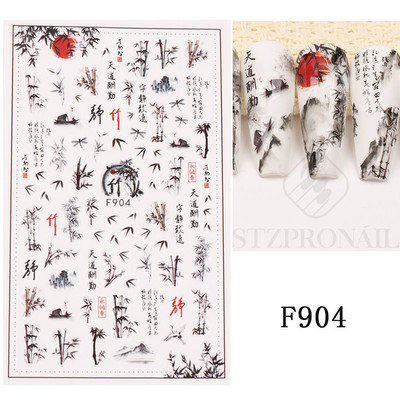 Autocolante 3D pentru unghii Roșu Inimă mare Dragoste Valentine Sweet Cartoon Cuplu Scrisoare Autoadeziv Wrap Slider Decorații pentru manichiură SLF739