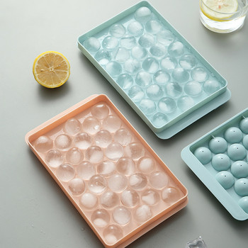 Пластмасови форми Тава за лед 18/33 решетка 3D кръгли форми за лед Домашен бар Парти Използвайте кръгла топка Машини за производство на кубчета лед Кухня Направи си сам форми за сладолед
