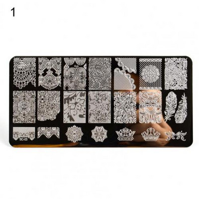 Univerzális nyomdai stencil manikűr művészeti bélyegsablonok körömbélyegző lemez tömör köröm készítés