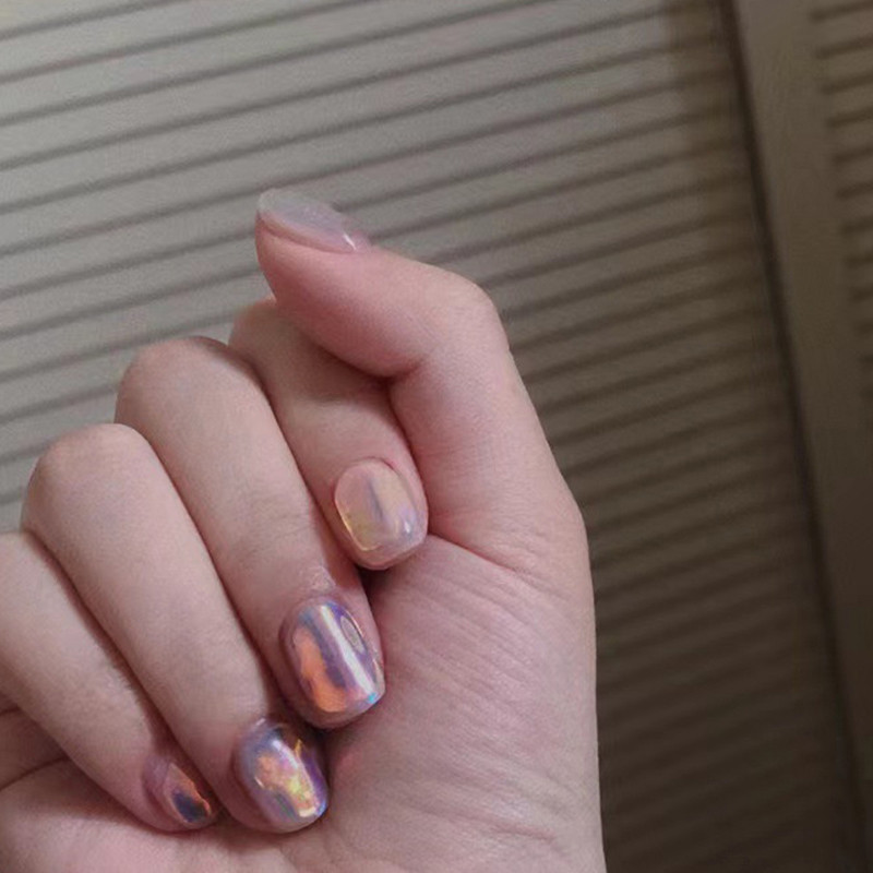 1 φύλλο Ολογραφικό αυτοκόλλητο νυχιών Aurora Χαρτί σελοφάν Νύχια Decal Candy Σχέδιο Ice Cube Art Manicure