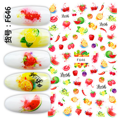 Τρισδιάστατη έγχρωμη εκτύπωση Αυτοκόλλητα νυχιών με λουλούδια Cherry Blossoms Leaf Bird Sliders For Nail Letter Design Μανικιούρ Διακόσμηση SACA764-776