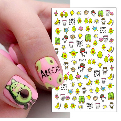 Τρισδιάστατη έγχρωμη εκτύπωση Αυτοκόλλητα νυχιών με λουλούδια Cherry Blossoms Leaf Bird Sliders For Nail Letter Design Μανικιούρ Διακόσμηση SACA764-776