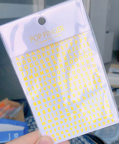 Vana-Inglise numbritega küünekunsti kleebis isekleepuv ümbris 3D lakiga tarvikud Retro täht tähestiku valge/kuldne/hõbedane küünekleebised