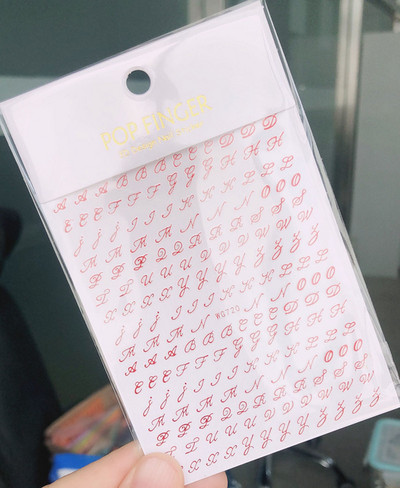 Vana-Inglise numbritega küünekunsti kleebis isekleepuv ümbris 3D lakiga tarvikud Retro täht tähestiku valge/kuldne/hõbedane küünekleebised