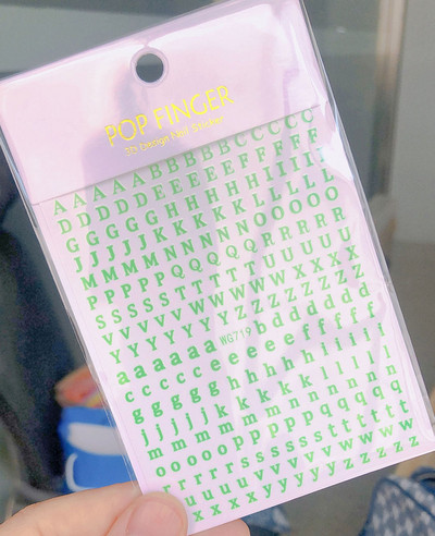 Vana-Inglise numbritega küünekunsti kleebis isekleepuv ümbris 3D lakiga tarvikud Retro täht tähestiku valge/kuldne/hõbedane küünekleebised