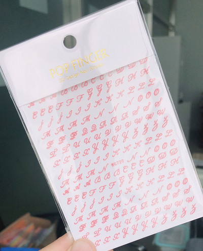 Vana-Inglise numbritega küünekunsti kleebis isekleepuv ümbris 3D lakiga tarvikud Retro täht tähestiku valge/kuldne/hõbedane küünekleebised