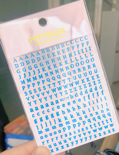 Vana-Inglise numbritega küünekunsti kleebis isekleepuv ümbris 3D lakiga tarvikud Retro täht tähestiku valge/kuldne/hõbedane küünekleebised