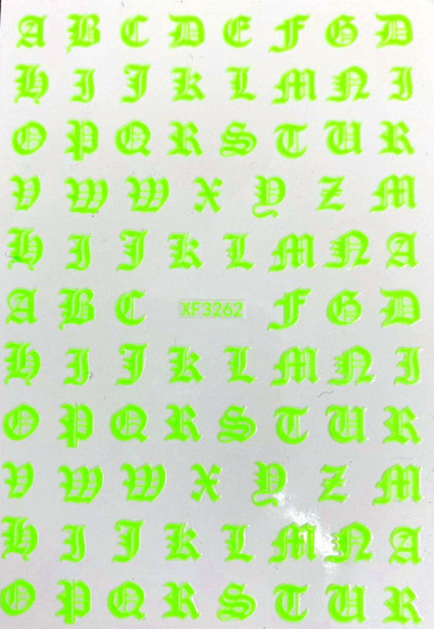 Vana-Inglise numbritega küünekunsti kleebis isekleepuv ümbris 3D lakiga tarvikud Retro täht tähestiku valge/kuldne/hõbedane küünekleebised