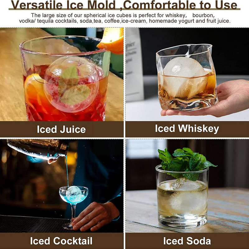 Szilikon jégkorong forma whisky kerek jégkészítő szilikon gömb alakú konyhai gyorskészítő jégfagyasztó kütyü barkácstálca gép X4x4