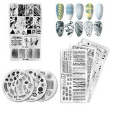Mtssii 1PC körömbélyegző lemezek virágos téglalap rozsdamentes acél köröm képsablonok bélyegzősablon manikűr eszközök
