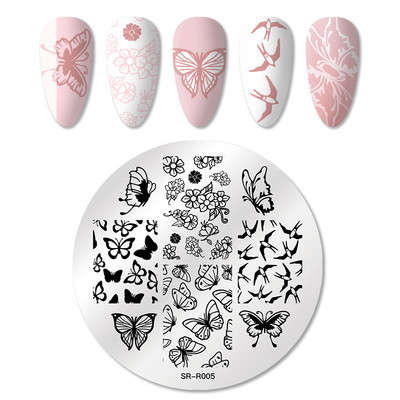 Mtssii 1PC körömbélyegző lemezek virágos téglalap rozsdamentes acél köröm képsablonok bélyegzősablon manikűr eszközök