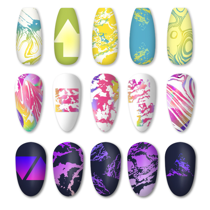 Mtssii 1PC küünte stantsimisplaadid lilleline ristkülik roostevabast terasest küünte kujutise šabloonid templimall maniküüri tööriistad