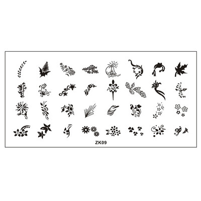 Finger Angel 1buc 6*12cm dreptunghi farfurie pentru arta unghiilor imagine ștampila desene animate dragoste design francez jumătate plăci de ștanțare pentru arta unghiilor ZK16