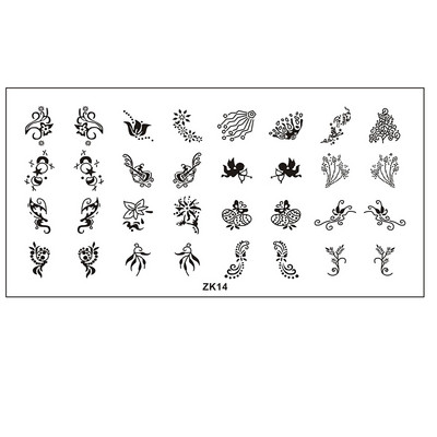 Finger Angel 1buc 6*12cm dreptunghi farfurie pentru arta unghiilor imagine ștampila desene animate dragoste design francez jumătate plăci de ștanțare pentru arta unghiilor ZK16