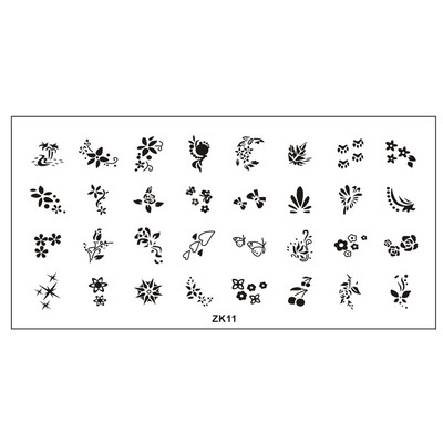 Finger Angel 1buc 6*12cm dreptunghi farfurie pentru arta unghiilor imagine ștampila desene animate dragoste design francez jumătate plăci de ștanțare pentru arta unghiilor ZK16