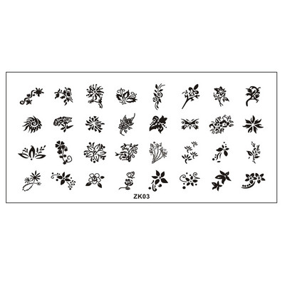 Finger Angel 1buc 6*12cm dreptunghi farfurie pentru arta unghiilor imagine ștampila desene animate dragoste design francez jumătate plăci de ștanțare pentru arta unghiilor ZK16