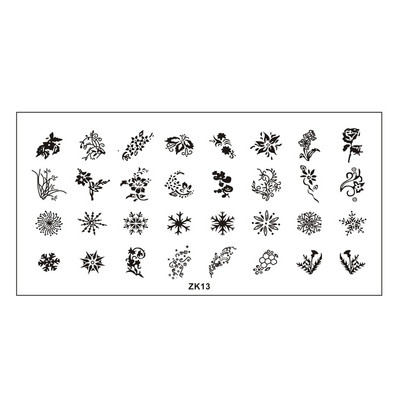 Finger Angel 1buc 6*12cm dreptunghi farfurie pentru arta unghiilor imagine ștampila desene animate dragoste design francez jumătate plăci de ștanțare pentru arta unghiilor ZK16