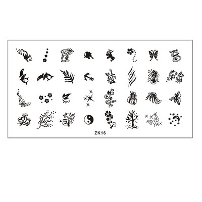 Finger Angel 1buc 6*12cm dreptunghi farfurie pentru arta unghiilor imagine ștampila desene animate dragoste design francez jumătate plăci de ștanțare pentru arta unghiilor ZK16