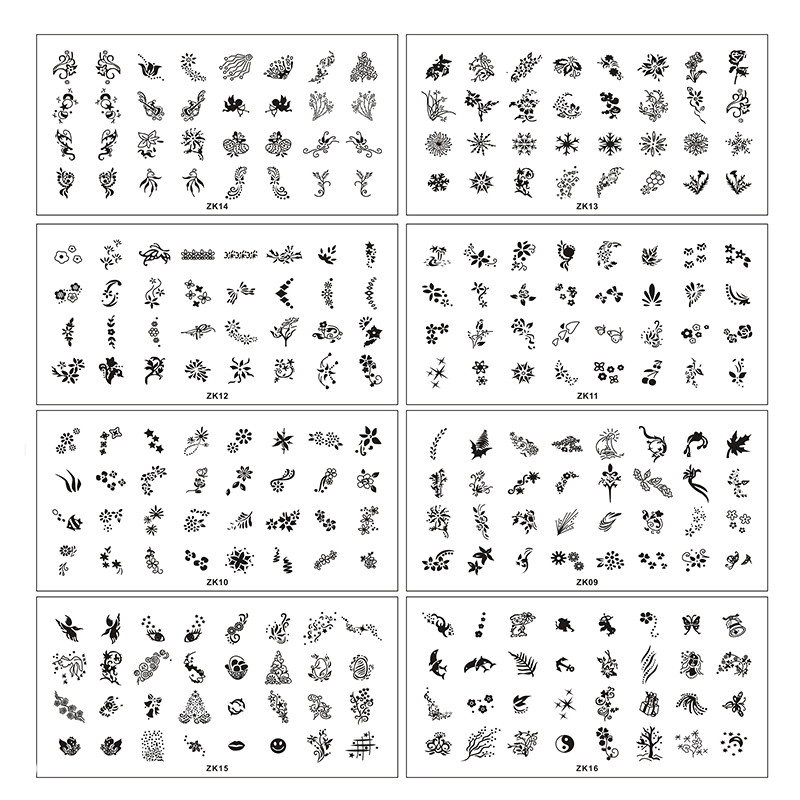 Finger Angel 1buc 6*12cm dreptunghi farfurie pentru arta unghiilor imagine ștampila desene animate dragoste design francez jumătate plăci de ștanțare pentru arta unghiilor ZK16