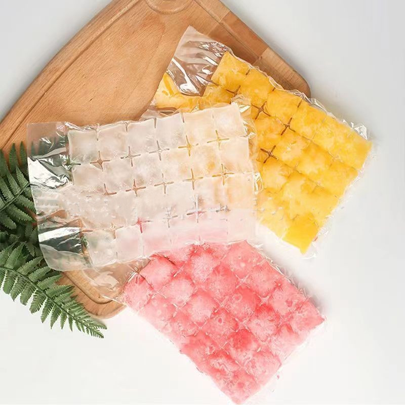 Suvine joogijääkuubiku vormi ühekordne isesulguv kott läbipaistev isetegemise kiirkülmutav jää valmistamise vormikott köögividinad