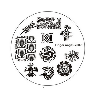 Îngerul degetelor 1 buc. farfurii de ștanțare pentru arta unghiilor, farfurie cu imagine ștampilă, model de litere, șablon rotund de imprimare cu flori