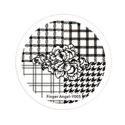 Îngerul degetelor 1 buc. farfurii de ștanțare pentru arta unghiilor, farfurie cu imagine ștampilă, model de litere, șablon rotund de imprimare cu flori