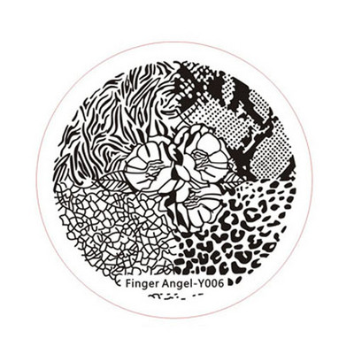 Îngerul degetelor 1 buc. farfurii de ștanțare pentru arta unghiilor, farfurie cu imagine ștampilă, model de litere, șablon rotund de imprimare cu flori