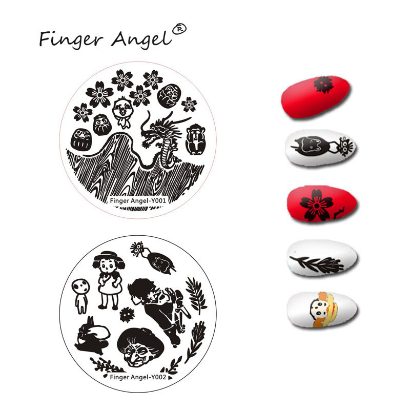 Îngerul degetelor 1 buc. farfurii de ștanțare pentru arta unghiilor, farfurie cu imagine ștampilă, model de litere, șablon rotund de imprimare cu flori