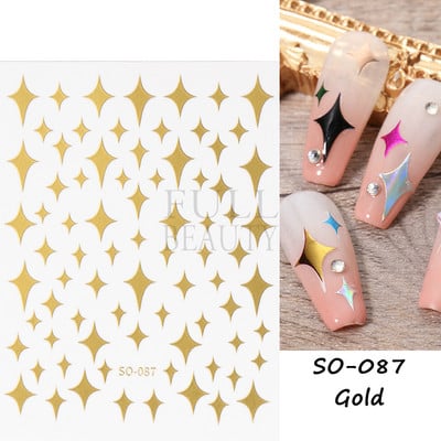 3D Laser-südame küünekunsti kleebis Holograafilised tähed liugurid Aurora kiled klaasküüned DIY disain läikivad kleebised maniküüri mähised GL1982