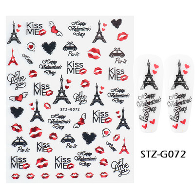 3D Laser-südame küünekunsti kleebis Holograafilised tähed liugurid Aurora kiled klaasküüned DIY disain läikivad kleebised maniküüri mähised GL1982