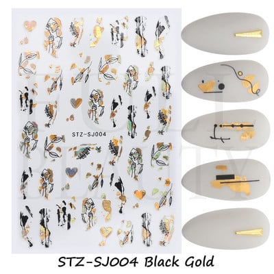 3D Laser-südame küünekunsti kleebis Holograafilised tähed liugurid Aurora kiled klaasküüned DIY disain läikivad kleebised maniküüri mähised GL1982