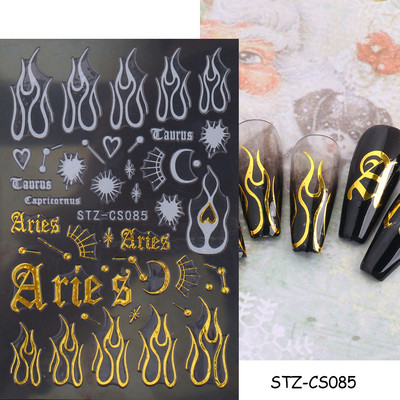 3D Laser-südame küünekunsti kleebis Holograafilised tähed liugurid Aurora kiled klaasküüned DIY disain läikivad kleebised maniküüri mähised GL1982