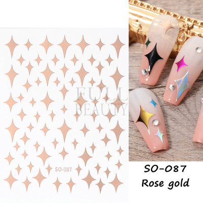 3D Laser-südame küünekunsti kleebis Holograafilised tähed liugurid Aurora kiled klaasküüned DIY disain läikivad kleebised maniküüri mähised GL1982