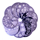 1 kom Predložak za žigosanje noktiju Cvijet Životinja Geometrija Ljubav Valentinovo Okrugla pločica za žigosanje noktiju