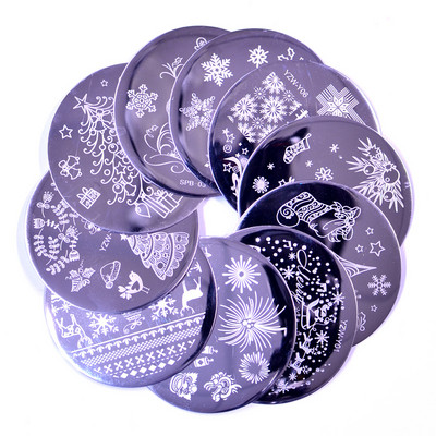 1 PC Πρότυπο για σφράγιση νυχιών Λουλούδι Ζώο Γεωμετρία Αγάπη του Αγίου Βαλεντίνου Στρογγυλό πιάτο για σφράγιση νυχιών