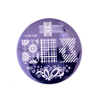 1 kom Predložak za žigosanje noktiju Cvijet Životinja Geometrija Ljubav Valentinovo Okrugla pločica za žigosanje noktiju