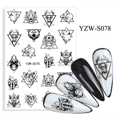 3D αυτοκόλλητα για νύχια Αυτοκόλλητα Mandala Crystal Nail Art Decorations Flower Moon Line Star Sticker Nail Foil Αξεσουάρ
